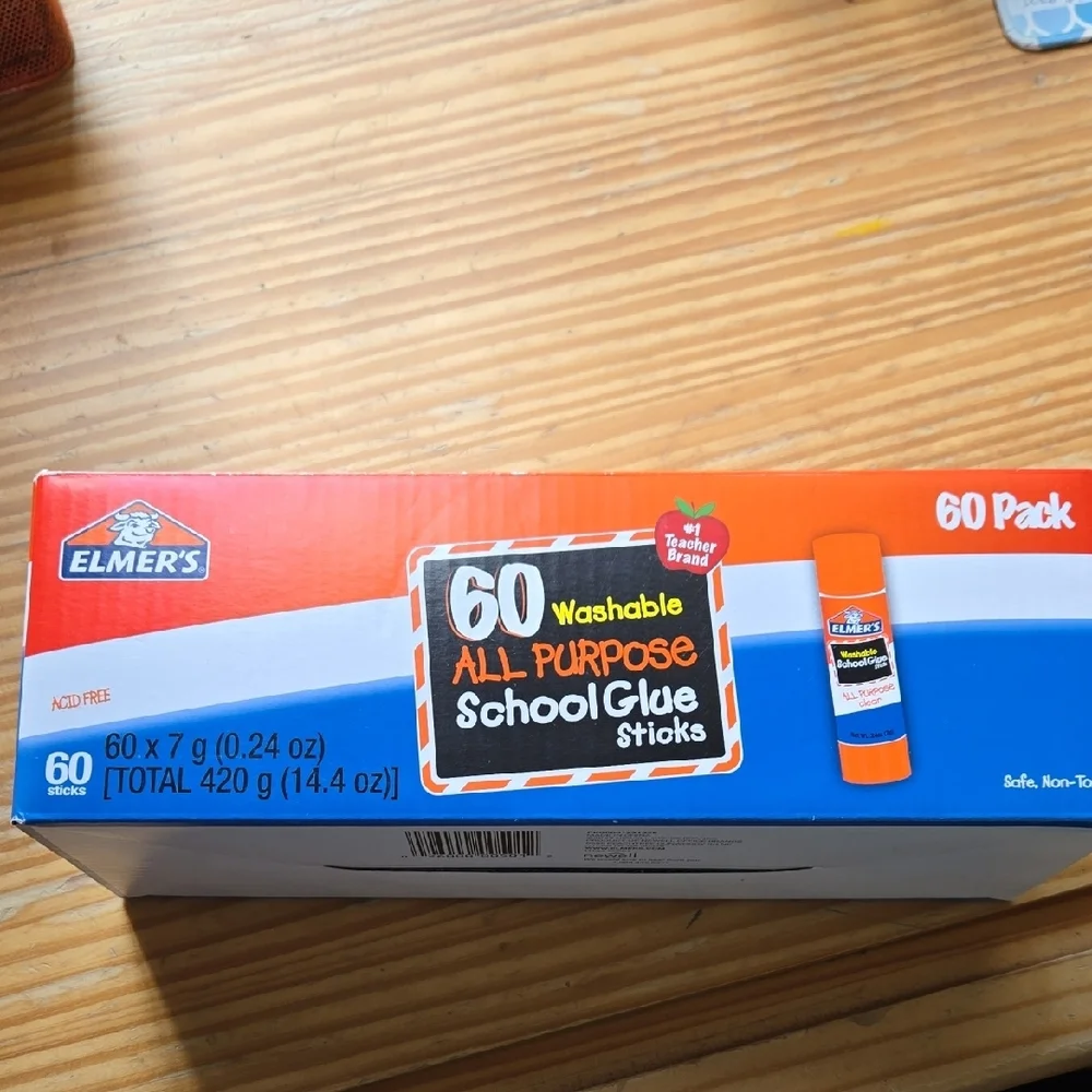 All Purpose School Glue Sticks - 60 Pack, Red and Blue